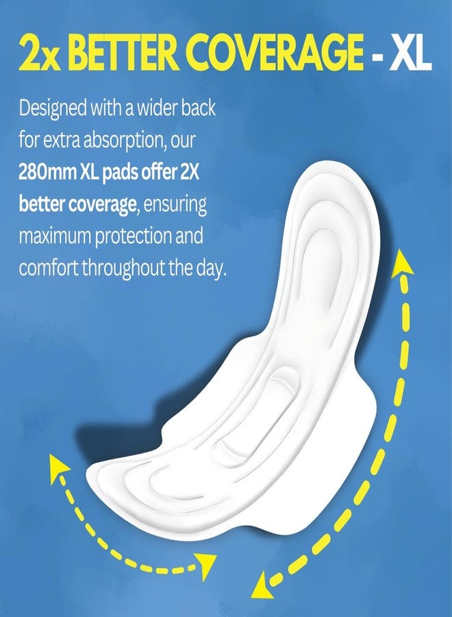 Miracle Protec+ Super Ultra Soft Feel | Leakage Protection | Regular All Day and Night Sanitary pad | XL 280MM | Pack of 4 | 24 Sanitary Pads With Wings - Image 2